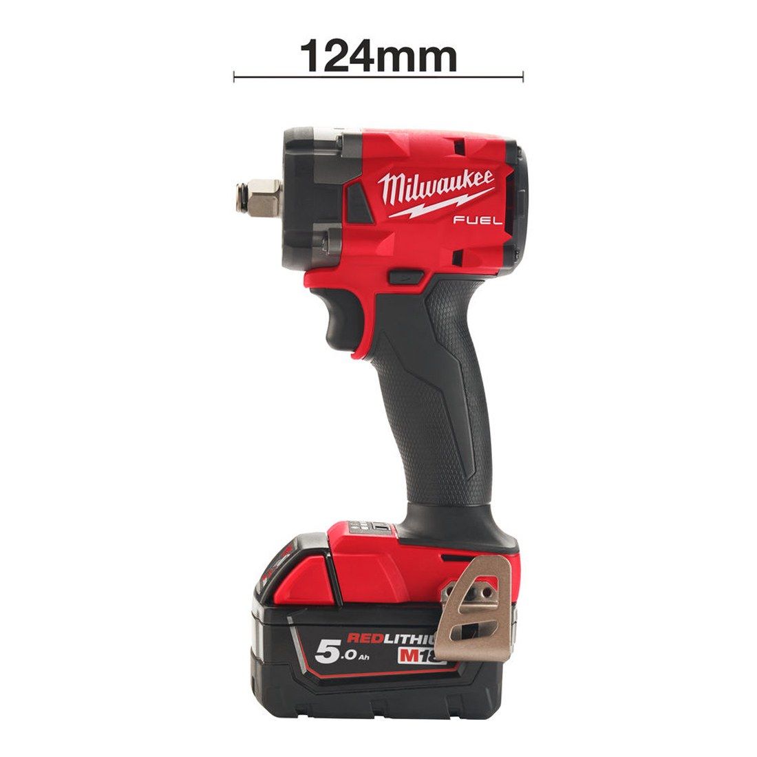 Milwaukee M18FIW2F12-502X M18 18V Fuel 1/2" Compact Impact Wrench & 2x 5.0Ah Batteries