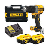 DeWalt DCD805P2T-GB 18V XR Cordless Brushless Combi Hammer Drill, 2x 5Ah, Charger & Case