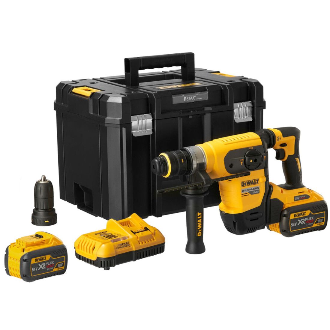 DeWalt DCH614X2-GB 54v XR FLEXVOLT Brushless SDS MAX Hammer Drill & 2x DCB547 Batteries