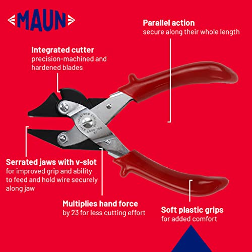 Maun 4960-160 Side Cutter Parallel Plier for Hard Wire Comfort Grips 160 mm